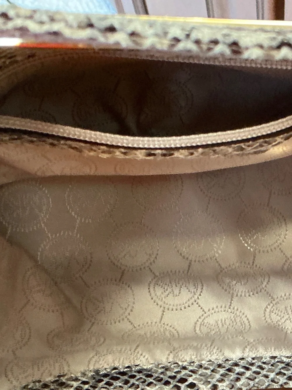 Michael Kors Snakeskin Embossed Clutch NWOT Gold Hardware 13x8.5 w Dust bag